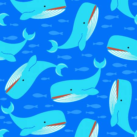 Freckle + Lollie Blue Whales 100% Cotton Novelty