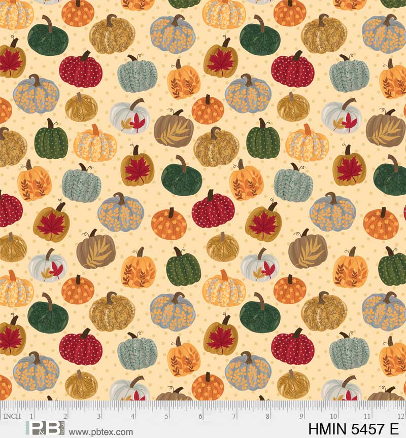 P&B Textiles Harvest Minis Patterned Pumpkins Cream Thanksgiving