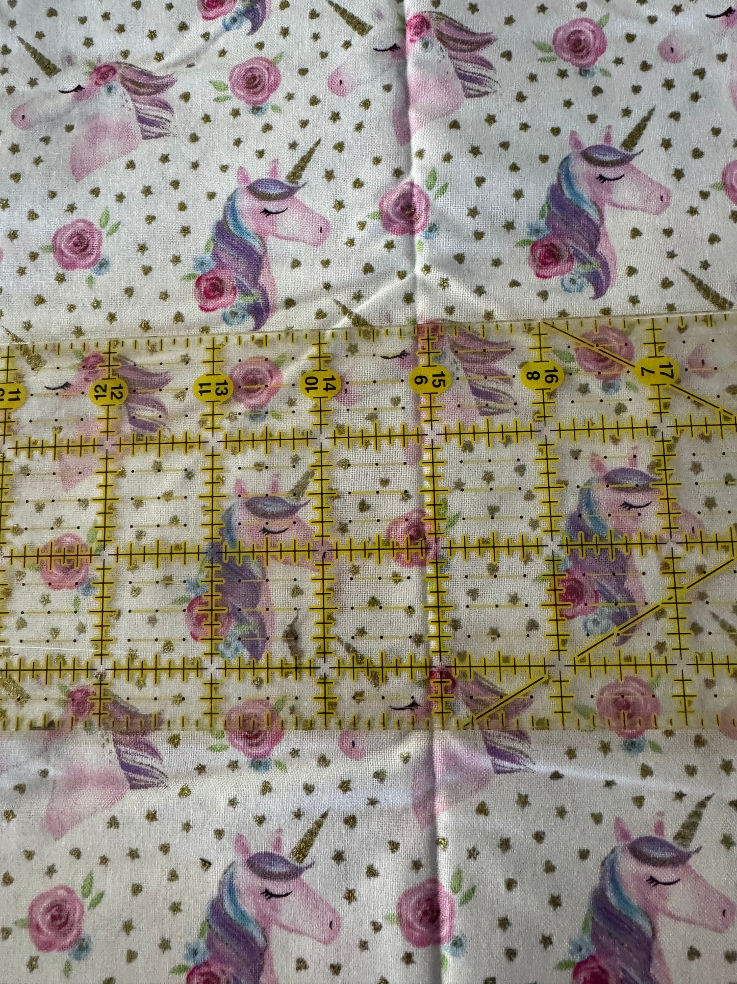 3 Wishes 1 Yard Precut Unicorn Sparkle 100% Cotton Baby