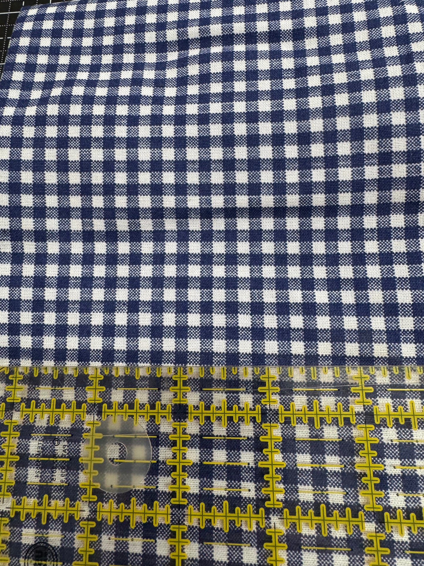 3 Wishes 1 Yard Precut Blue White Small Checkered Blender 100% Cotton