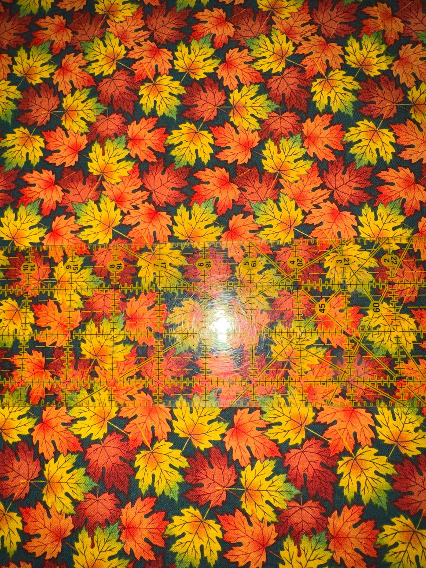 Thanksgiving Falling Leaves on Teal Fall Autumn 100% Cotton Fabric