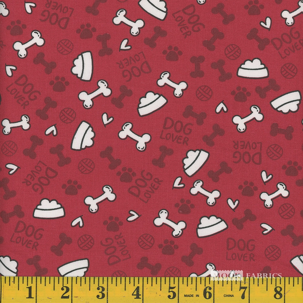 Price per Yard Spotty Collection Dog Dishes and Bones 100% Cotton Fabric
