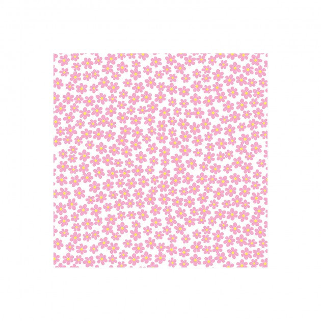 Benartex Easter Love Bunny Tossed Pink Daisies 100% Cotton Fabric Price per Yard