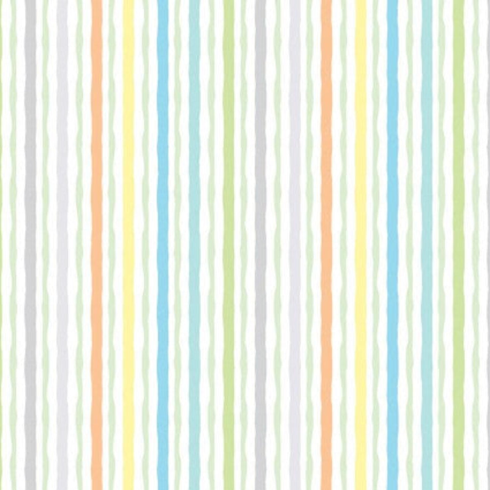 Benartex Easter Love Bunny Stripes Blue Green Yellow Jungle Jamboree 100% Cotton Fabric Price per Yard