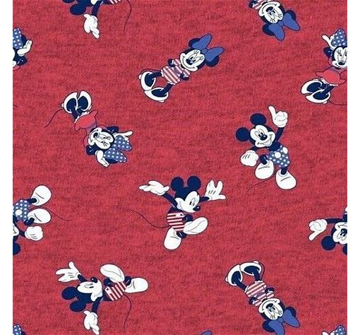 Springs Creative Patriotic Mickey and Minnie Toss Red By the Yard
