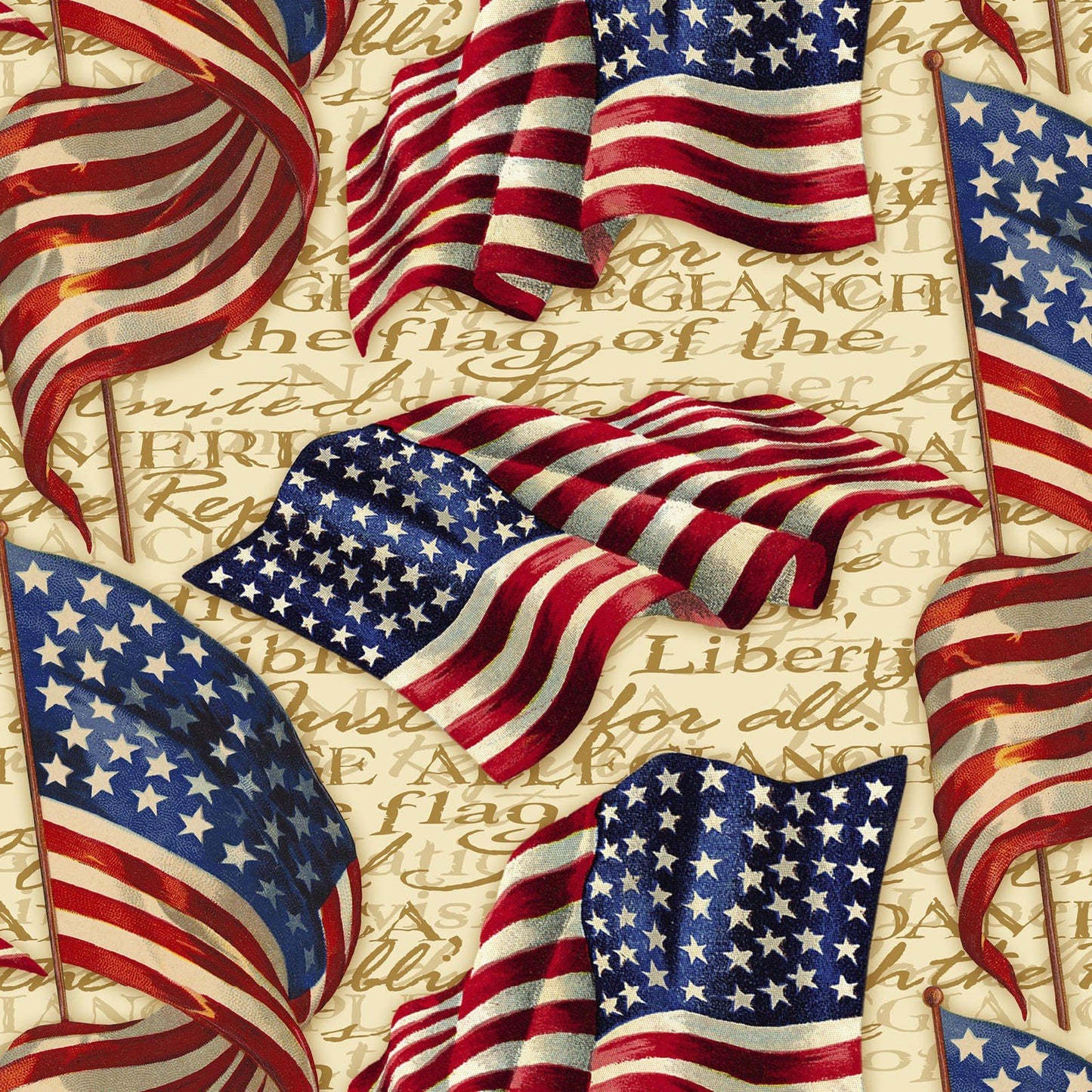 Springs Creative Patriotic We Pledge Allegiance 100% Cotton By the Yard