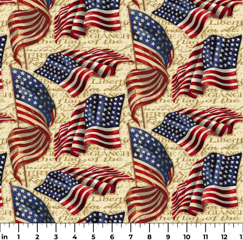 Springs Creative Patriotic We Pledge Allegiance 100% Cotton By the Yard