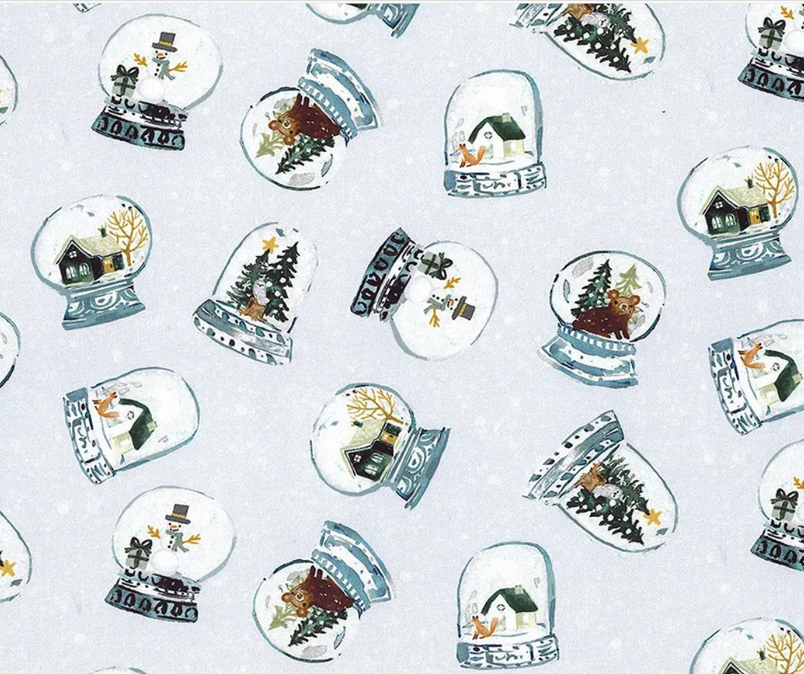 Dear Stella Christmas Sweater Weather Ice Snow Globes Christmas Price per Yard