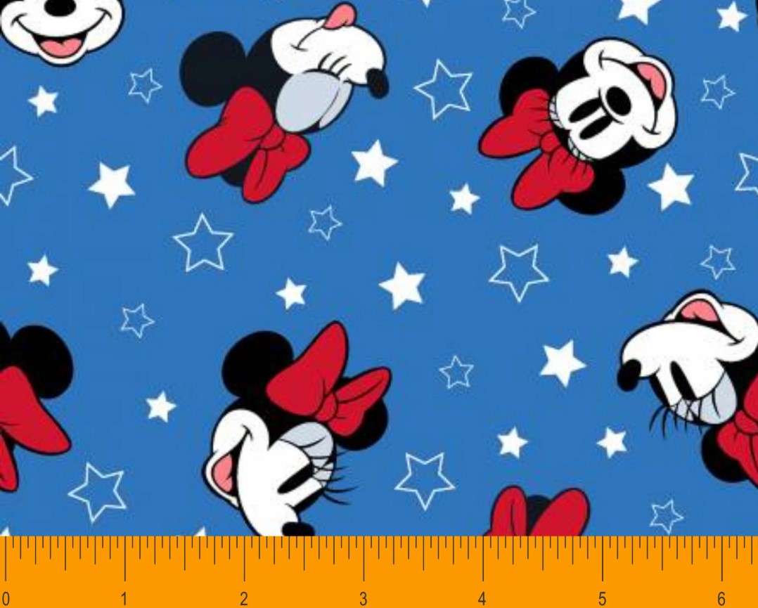 Springs Creative Patriotic Minnie Head Pack White Stars on Blue Price per Yard