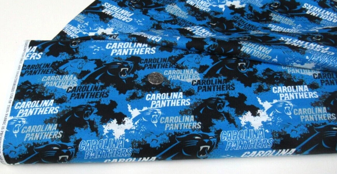 Carolina Panthers Distressed 100% Cotton By the Yard
