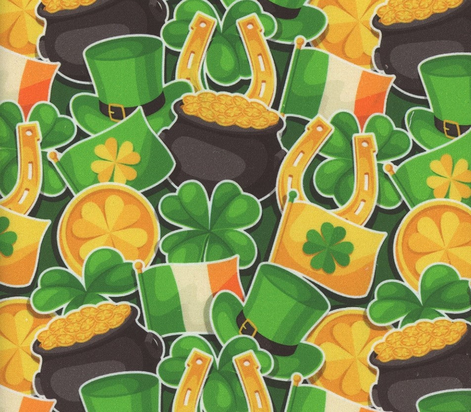 Mook Fabrics St Patricks Day Gold 100% Cotton Price per Yard