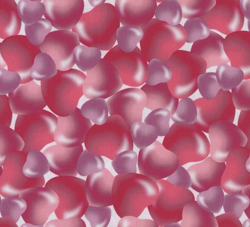 Valentine Bubble Hearts on Cream 100% Cotton Price per Yard