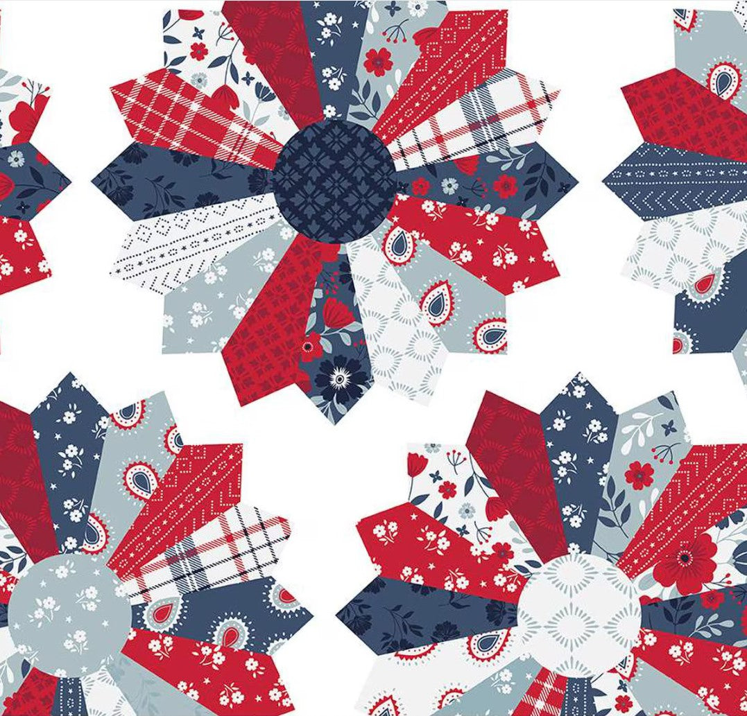 Riley Blake 108 Inch Wide American Beauty Dresden 100% Cotton Fabric Sold by the Yard