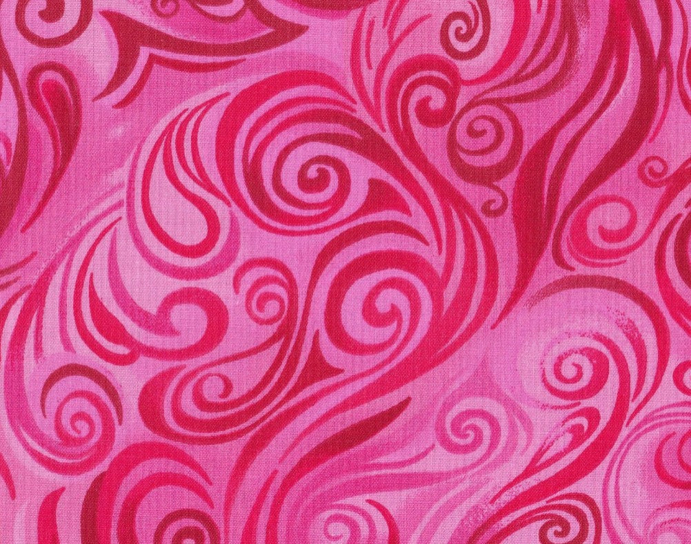 Hi Fashion Fabrics Valentine Bold Swirls Pink 100% Cotton Price per Yard