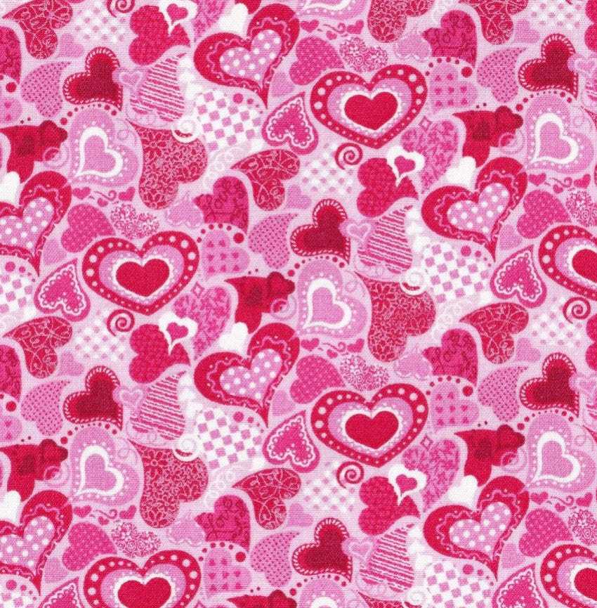 Hi Fashion Fabrics Valentine Patterned Hearts 100% Cotton Price per Yard