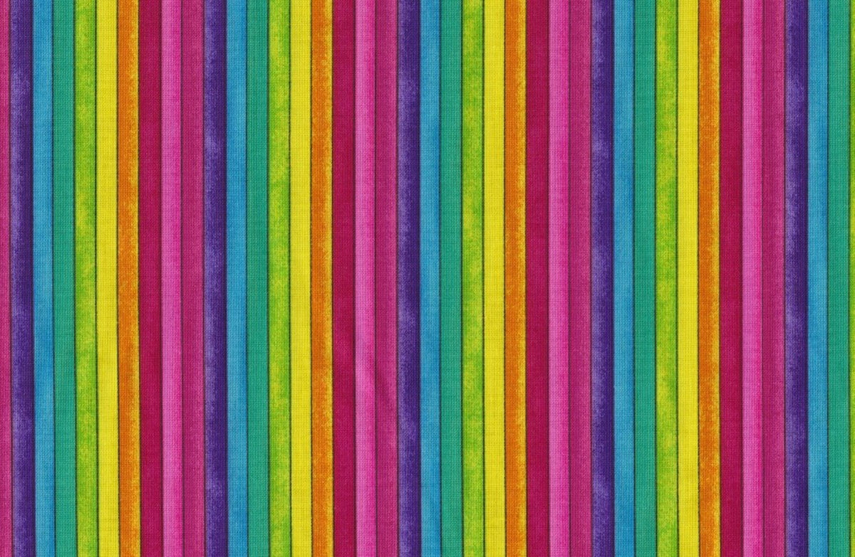 Novelty Bold Bright Stripes Easter 100% Cotton By the yard
