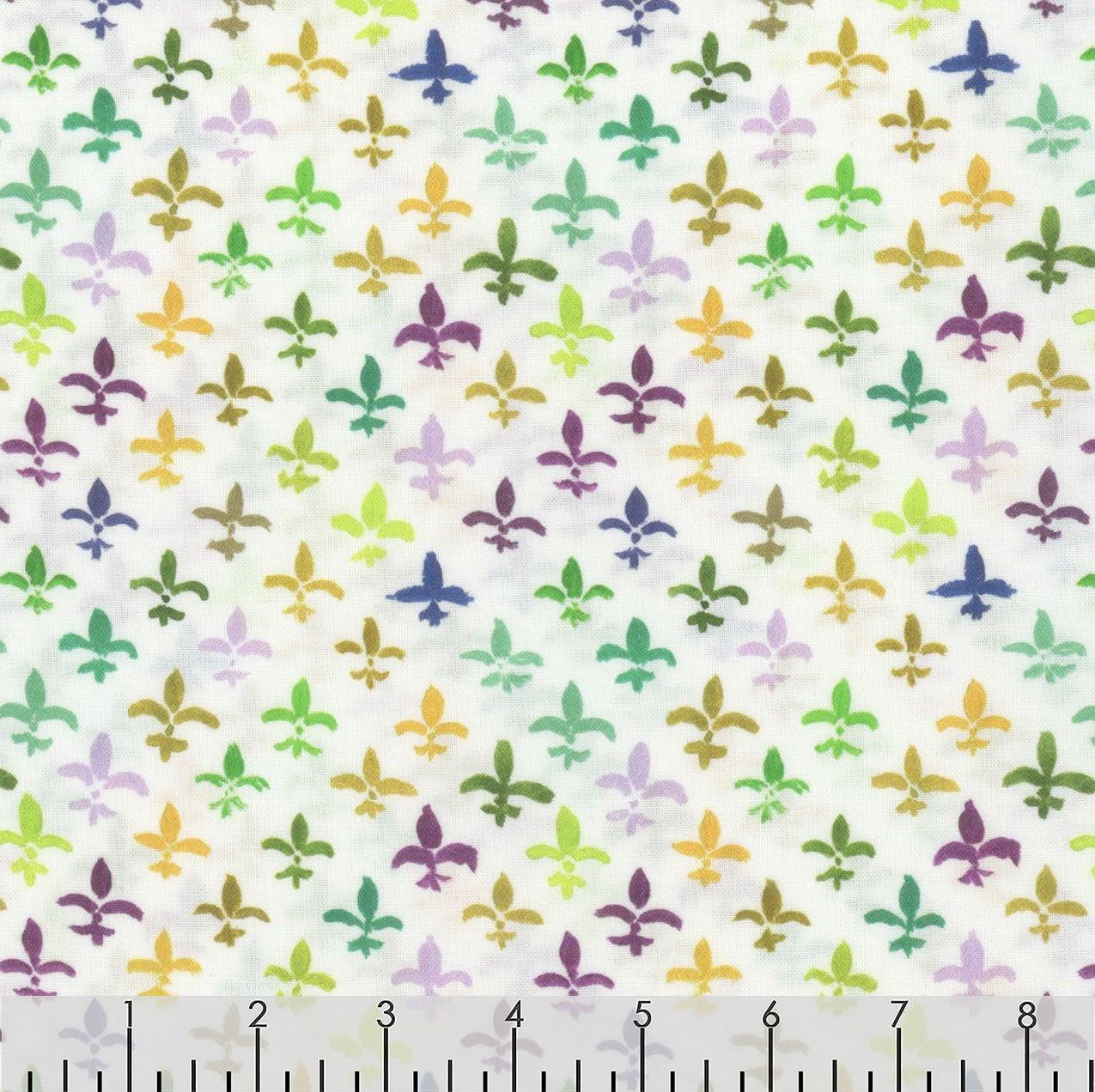 Dear Stella Mardi Gras Fleur De Lis 100% Cotton Sold by the Yard