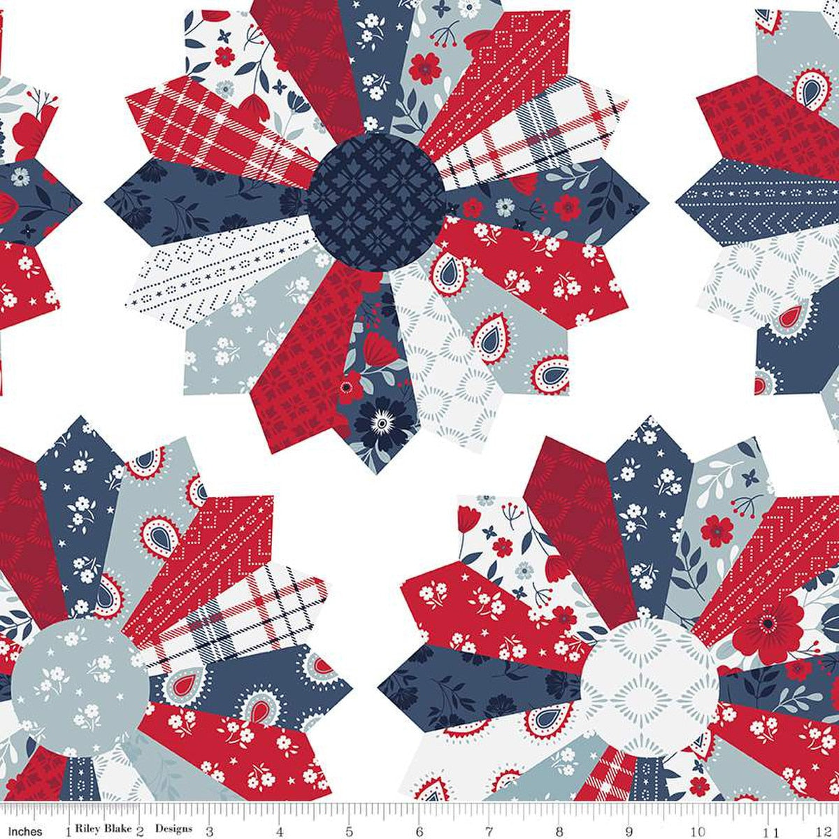 Riley Blake 108 Inch Wide American Beauty Dresden 100% Cotton Fabric Sold by the Yard