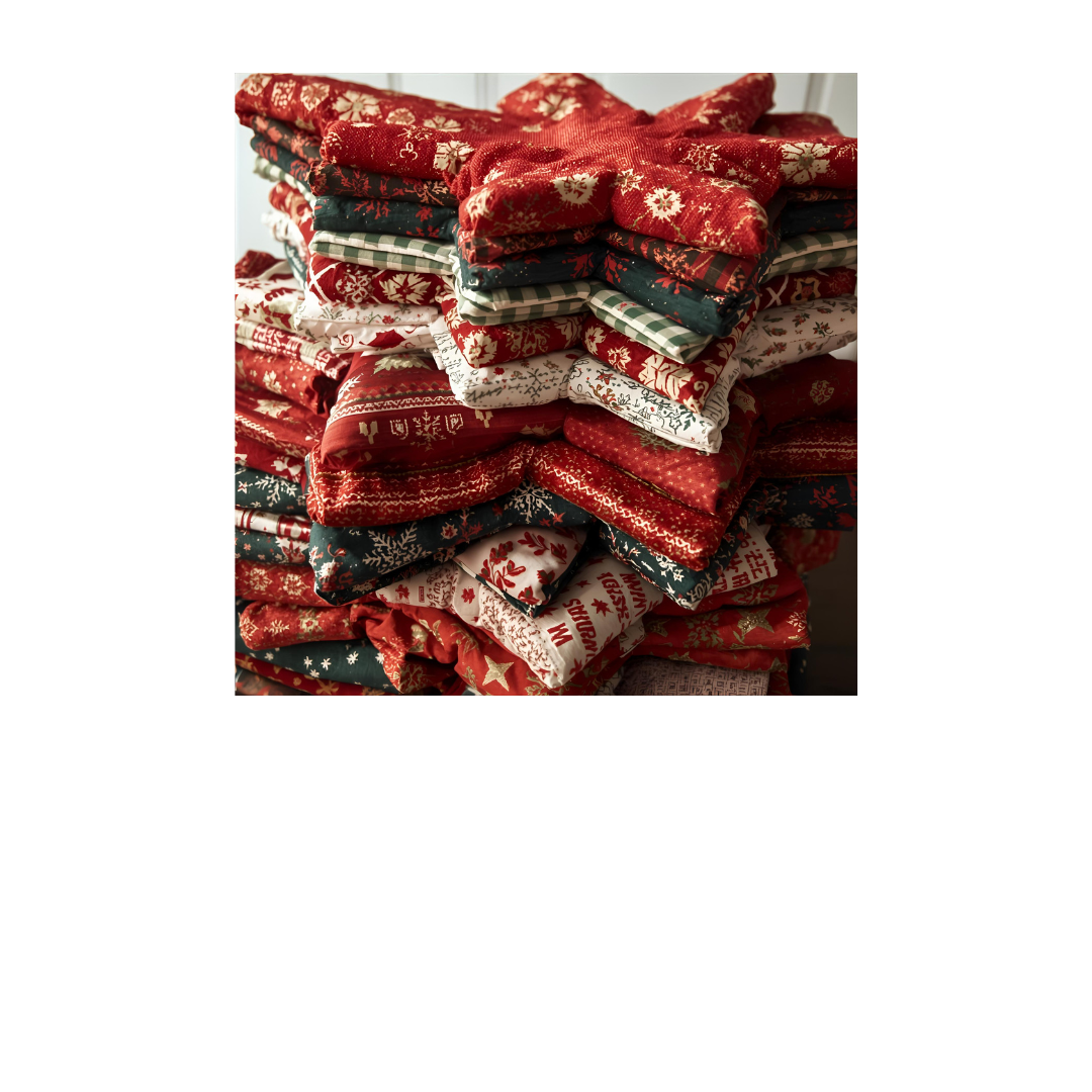 Christmas 8 Piece Fat Quarter Set 18" x 21" Mystery Bundle Precut