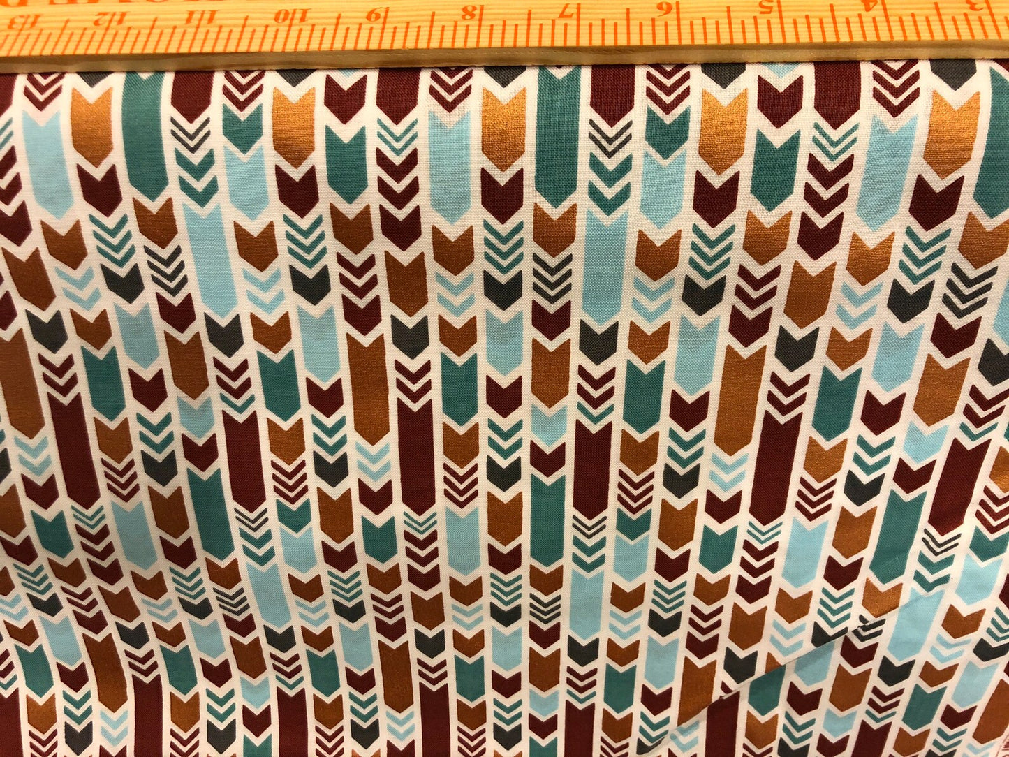 45 x 36 Arrowheads Metallic Print 100% Cotton Fabric All Over Print