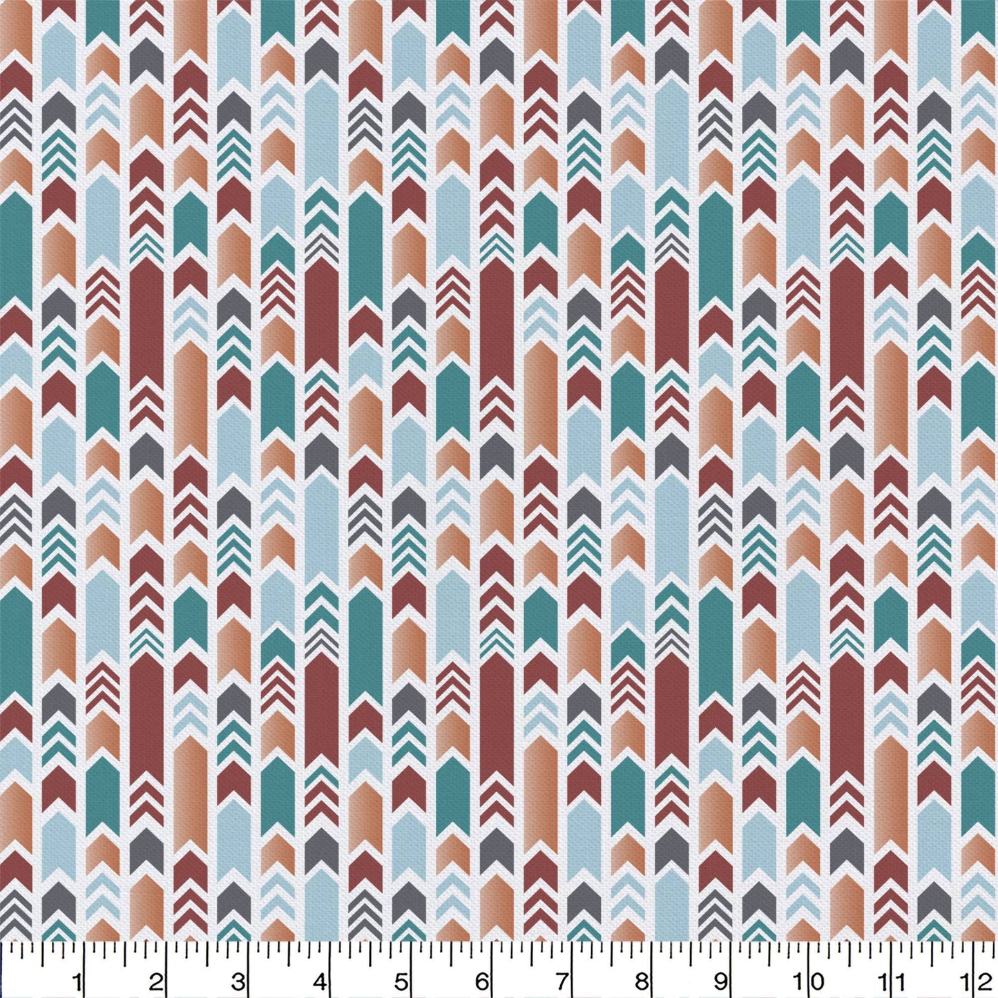 45 x 36 Arrowheads Metallic Print 100% Cotton Fabric All Over Print