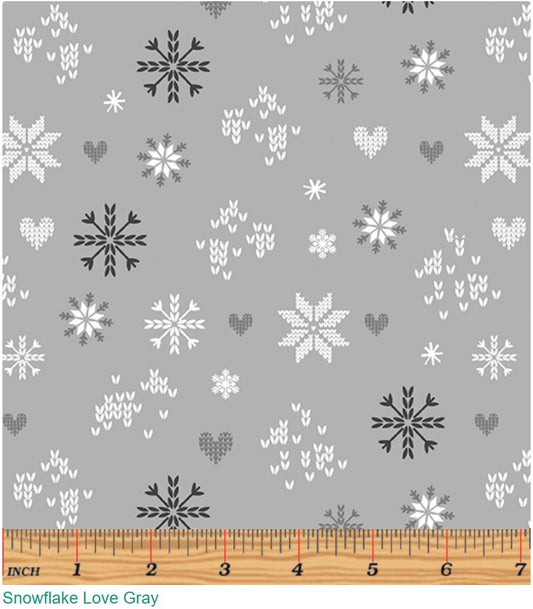 44 x 36 Christmas Snowflake Grey Benartex Fabrics 100% Cotton