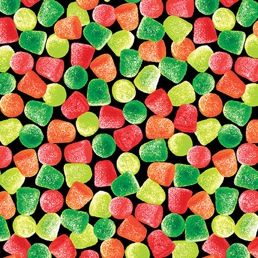 Benartex Sweet Holidays Gumdrops Multicolor Christmas 100% Cotton Fabric