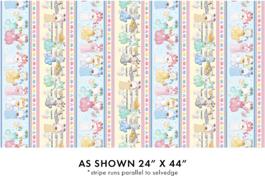 24 x 44 Gnome Baking Stripe Benartex 100% Cotton All over print Easter
