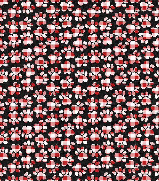 Fabric Traditions Christmas Dog Large Paw Prints 100% Cotton Price per Yard