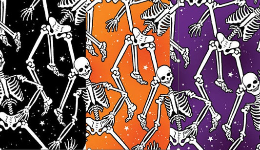 Halloween Glow in the Dark Large Skeletons Benartex 100% Cotton Fabric