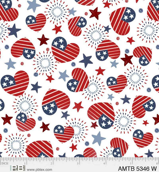 P&B Textiles America the Beautiful Patriotic Americana Fourth of July 4th By the Yard