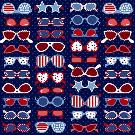 Star Spangled Beach Collection Patriotic Studio E By the Yard 100% Cotton Red White Blue