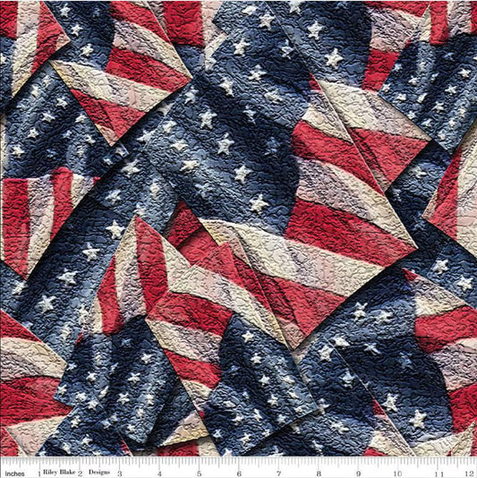 108 Inch Wide Patriotic Flags Coming Home by Riley Blake Quilt Back