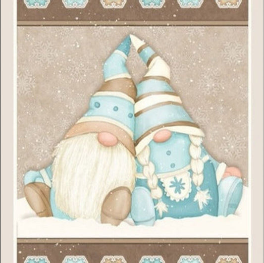 44 x 24 Flannel Gnome Panel I Love Sn’Gnomies Henry Glass Christmas 100% Cotton