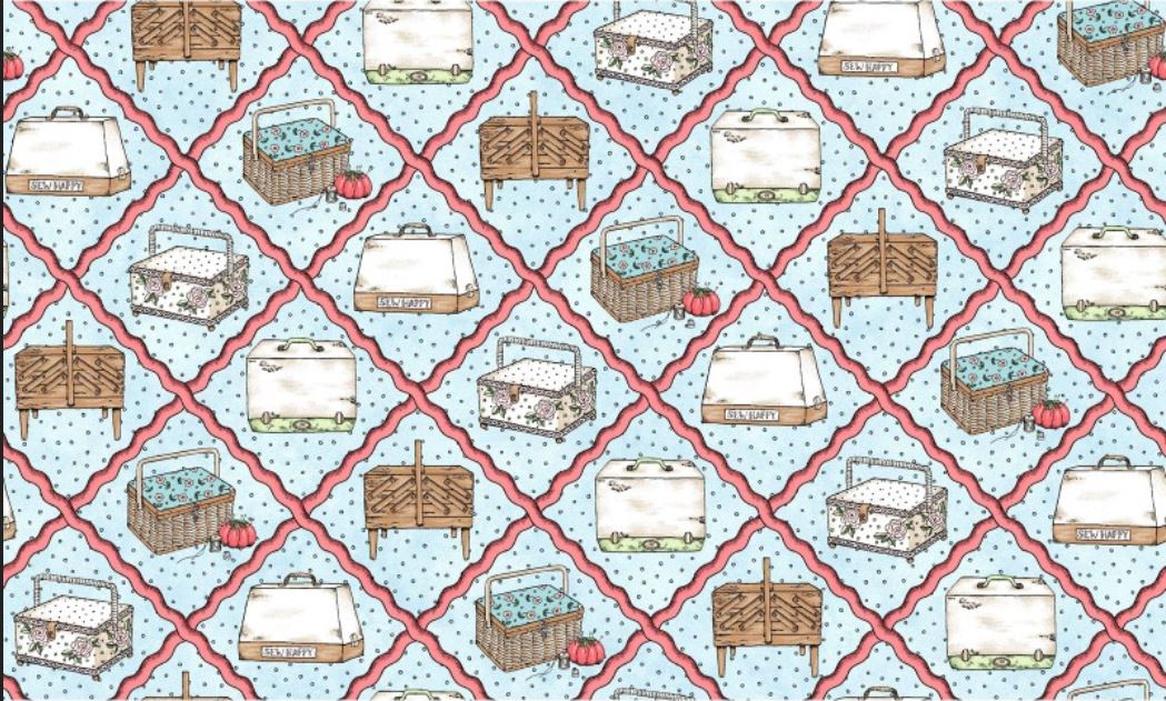 44 x 36 Diamond Ric Rac Maywood Studio Aqua Blue 100% Cotton Novelty