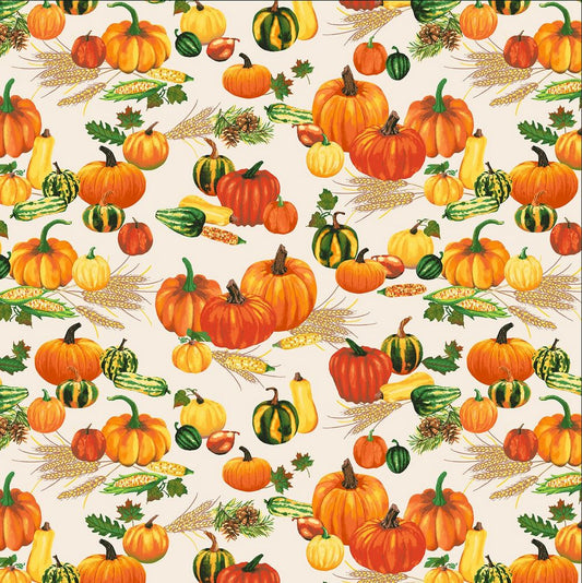 44 x 36 One of a Kind Pumpkins Windham Fabrics 100% Cotton Thanksgiving Autumn