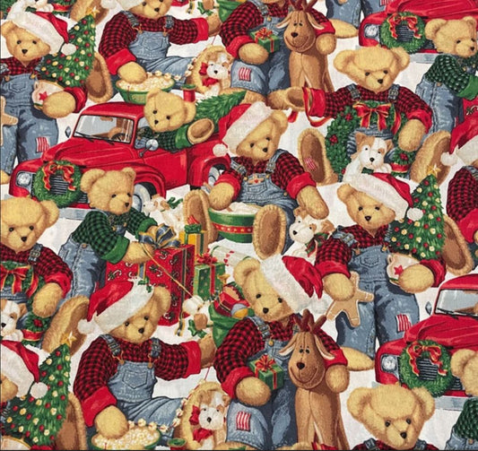 44 x 36 OOP Blue Jean Teddy Springs Creatives 100% Cotton Christmas Fabric Baby