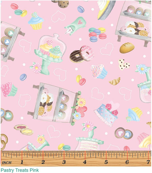 44 x 36 Pastry Treats Pink Benartex 100% Cotton Easter