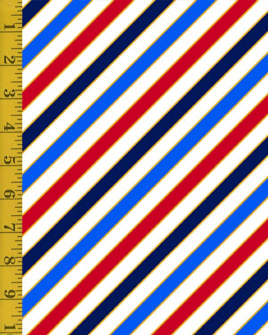 44 x 36 Patriotic Diagonal stripe Red White and Blue Quilting Treasures 100% Cotton