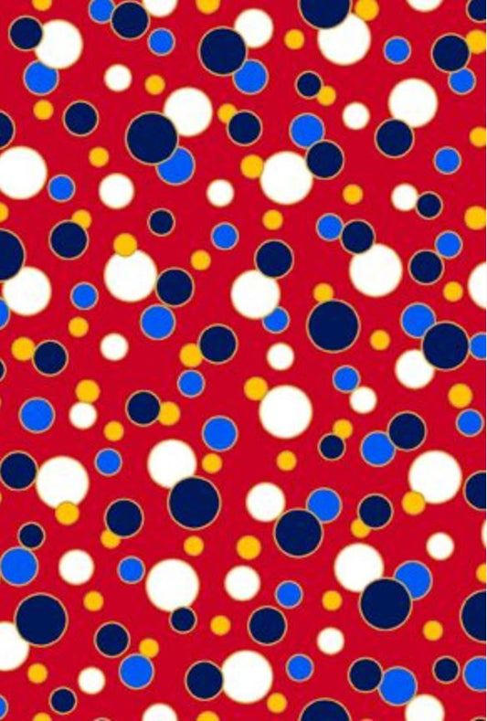 44 x 36 Patriotic Dots on Red Quilting Treasures 100% Cotton