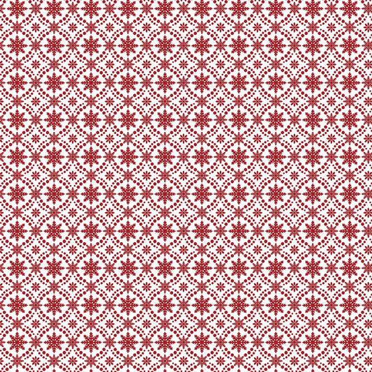 44 x 36 Snowflake Medallion Red Benartex 100% Cotton Fabric Christmas