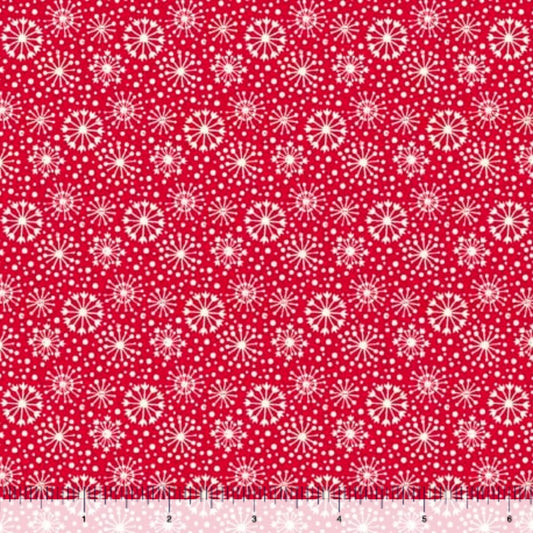 44 x 36 Snowflakes on Red QT Fabrics 100% Cotton Christmas