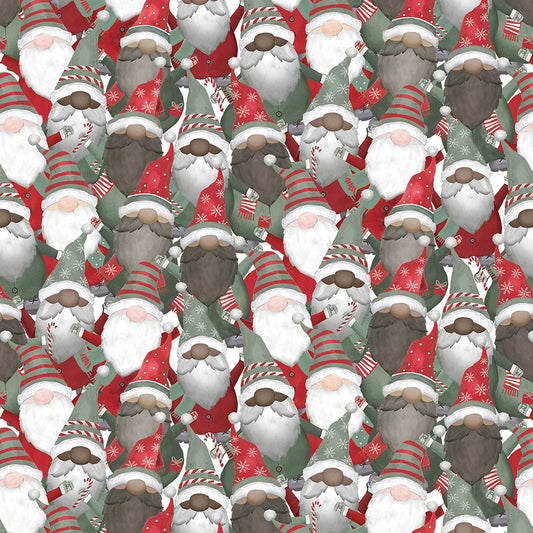 44 x 36 Timeless Treasures Let It Snow Packed Holiday Gnomes 100% Cotton Fabric Christmas