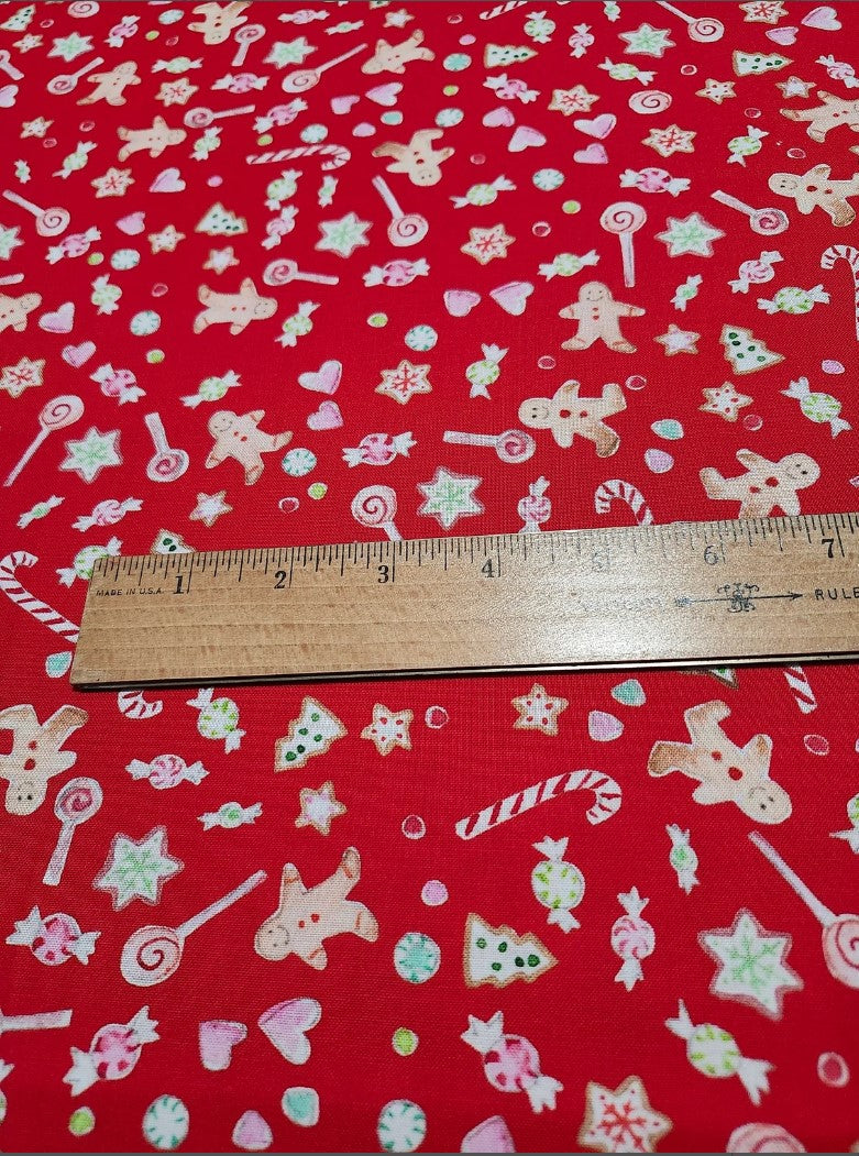 Christmas Sweet Treats Red Fabric Traditions 100% Cotton Price Per Yard