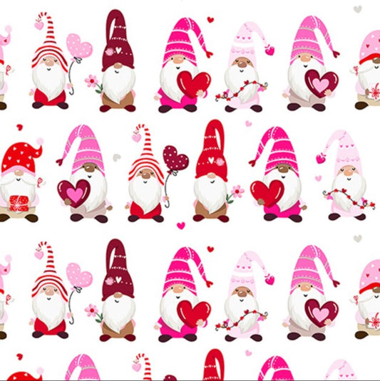 MINKY Heart Gnomes Scarlet 58 Inch wide Valentine Digital Shannon Fabrics 100% Polyester