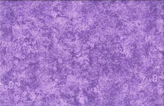 Sundrenched Dragonfly on Lavender Fabric Traditions 100% Cotton Blender