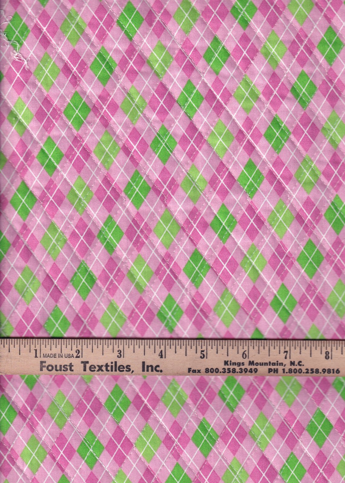 Double Faced Pre-Quilted Strawberries and Plaid Fabric Traditions Price per Yard