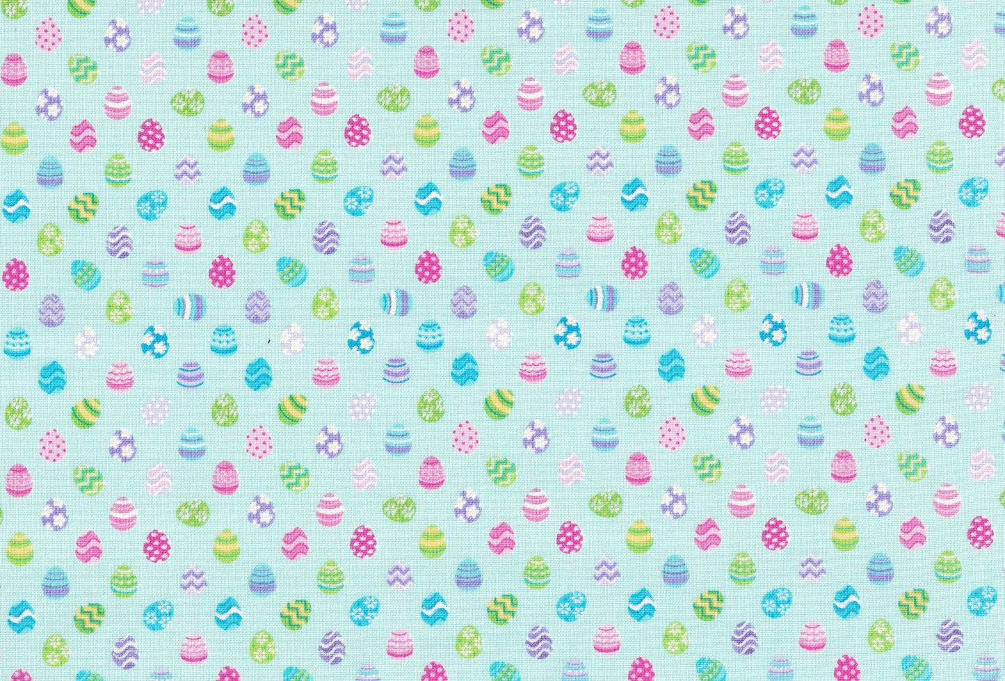 44 x 36 Easter Mini Tiny Patterned Eggs Light Green Fabric Traditions 100% Cotton