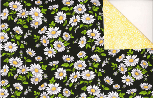 Double Faced Pre-Quilted Daisies Fabric Traditions By the Yard Floral