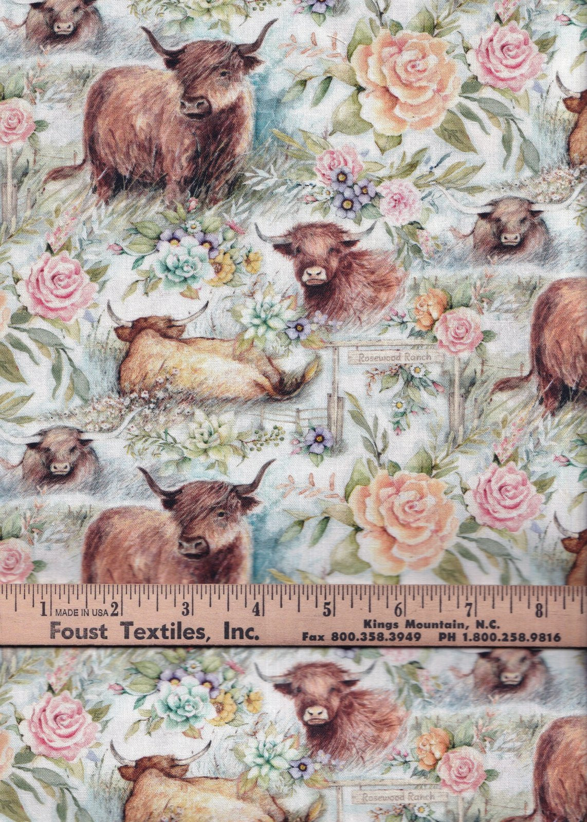 Springs Creative Highland Cows Ranch Floral